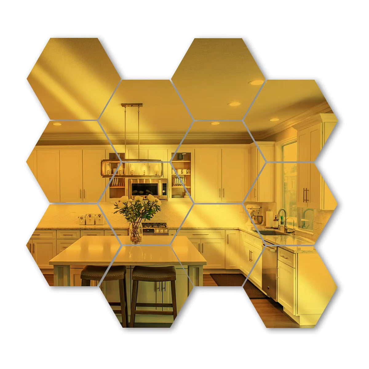 Hexagon Acrylic Mirror Tiles