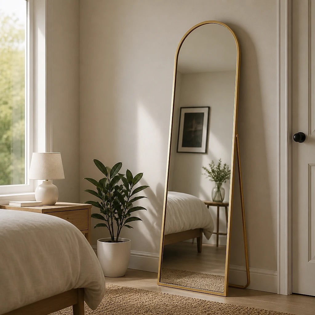 Arched Full Length Mirror Gold