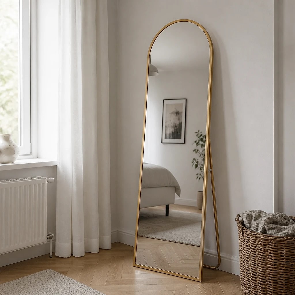 Arched Full Length Mirror Gold