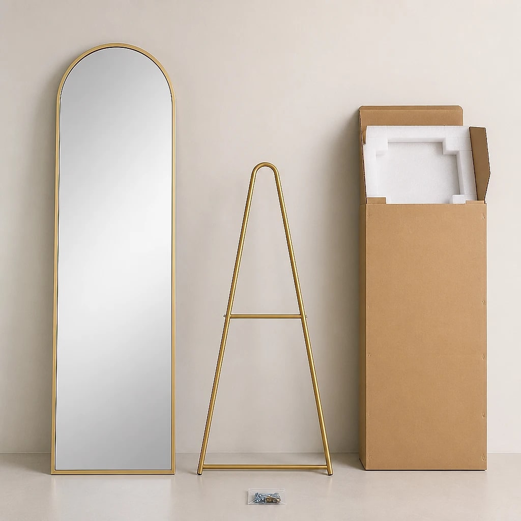 Arched Full Length Mirror Gold