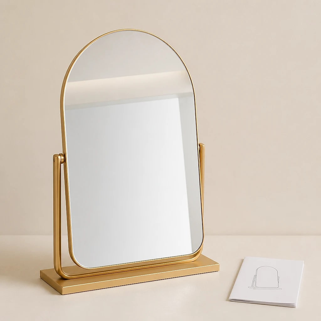 Arched Vanity Mirror Gold