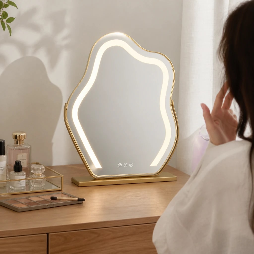 Cloud LED Vanity Mirror Gold