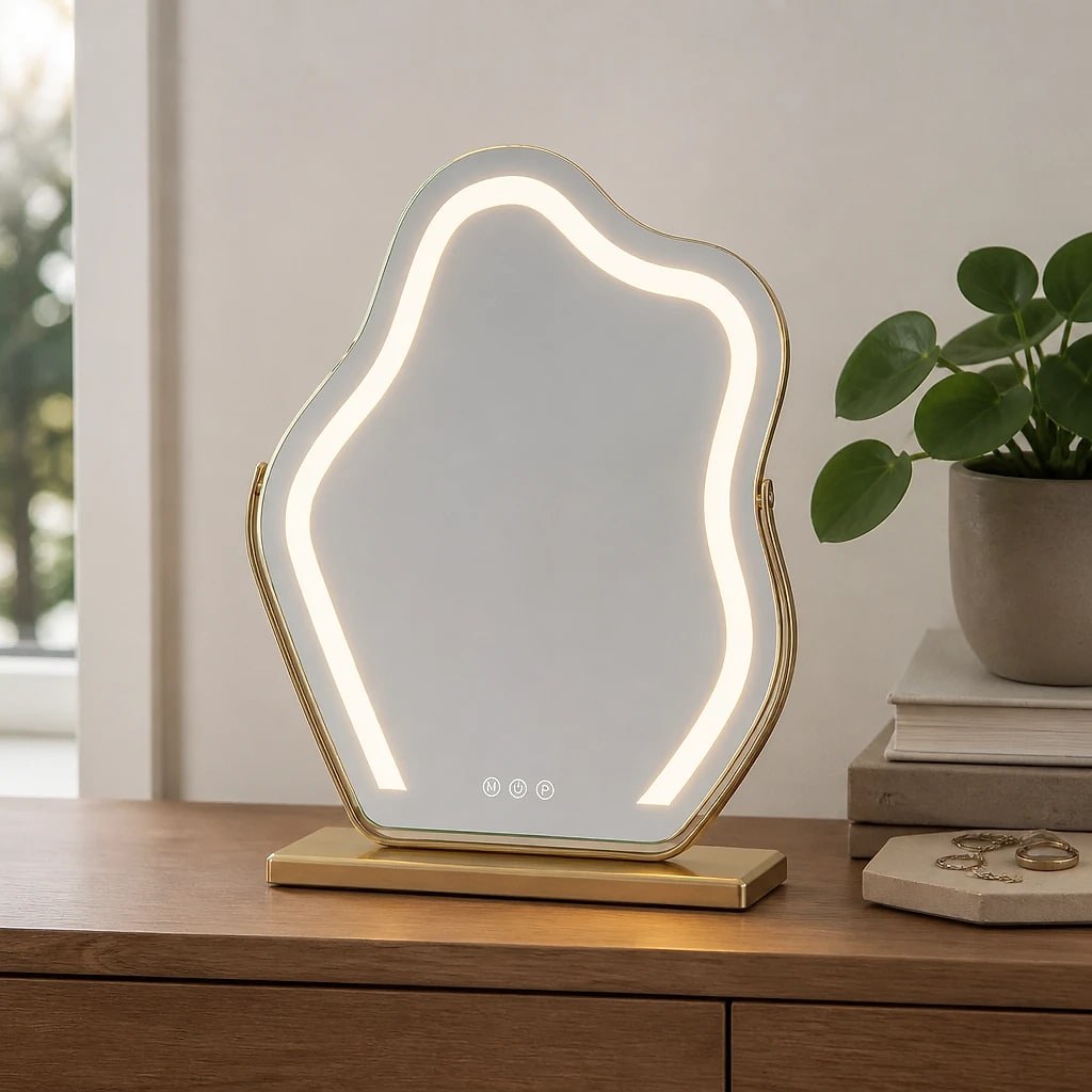 Cloud LED Vanity Mirror Gold