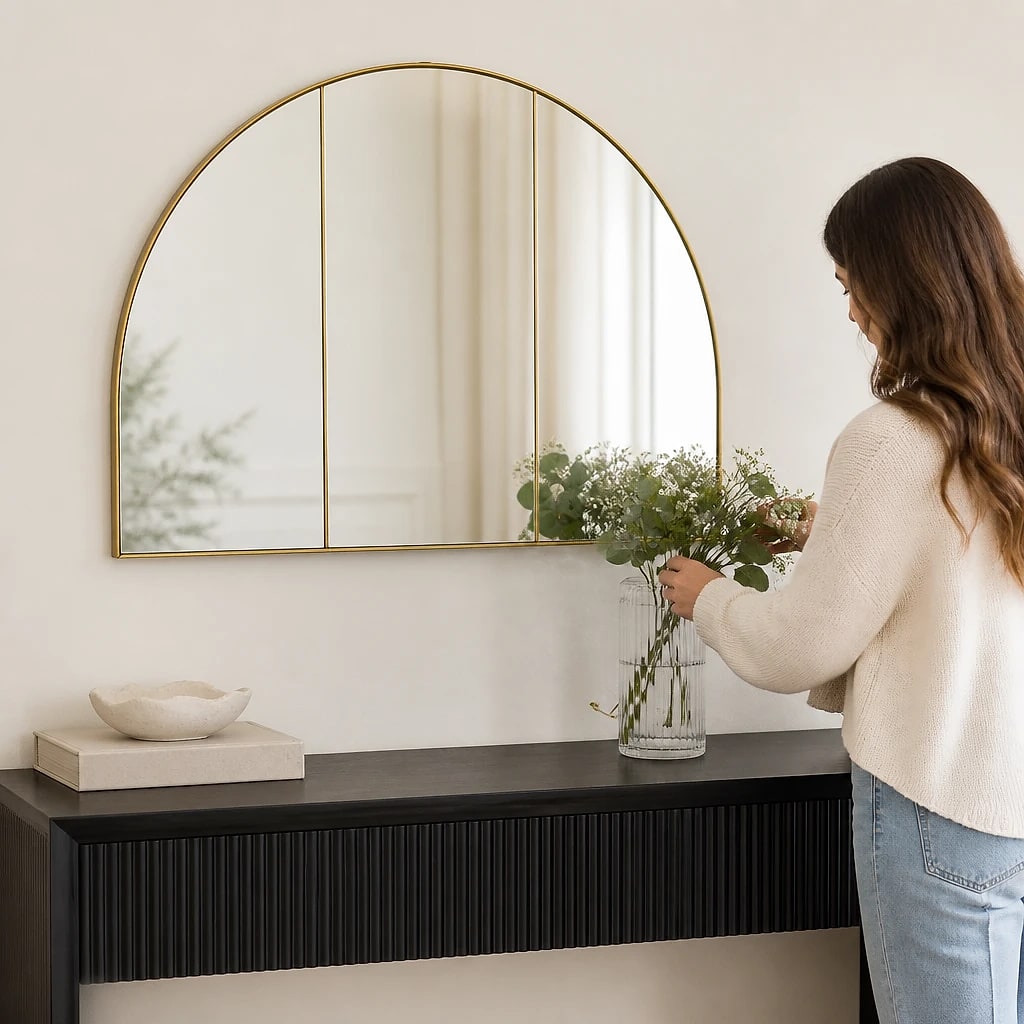 Gold Arch Wall Mirror 81×121cm