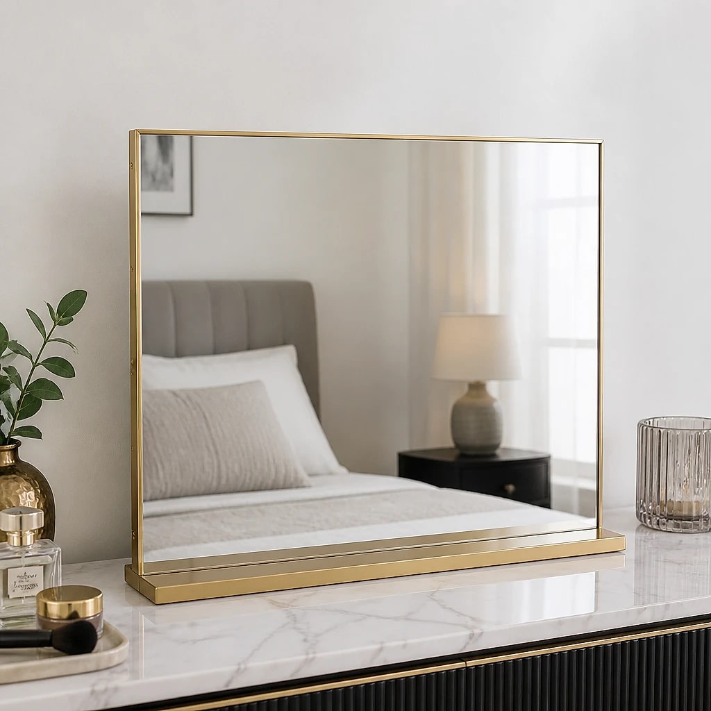 Gold Freestanding Table Mirror