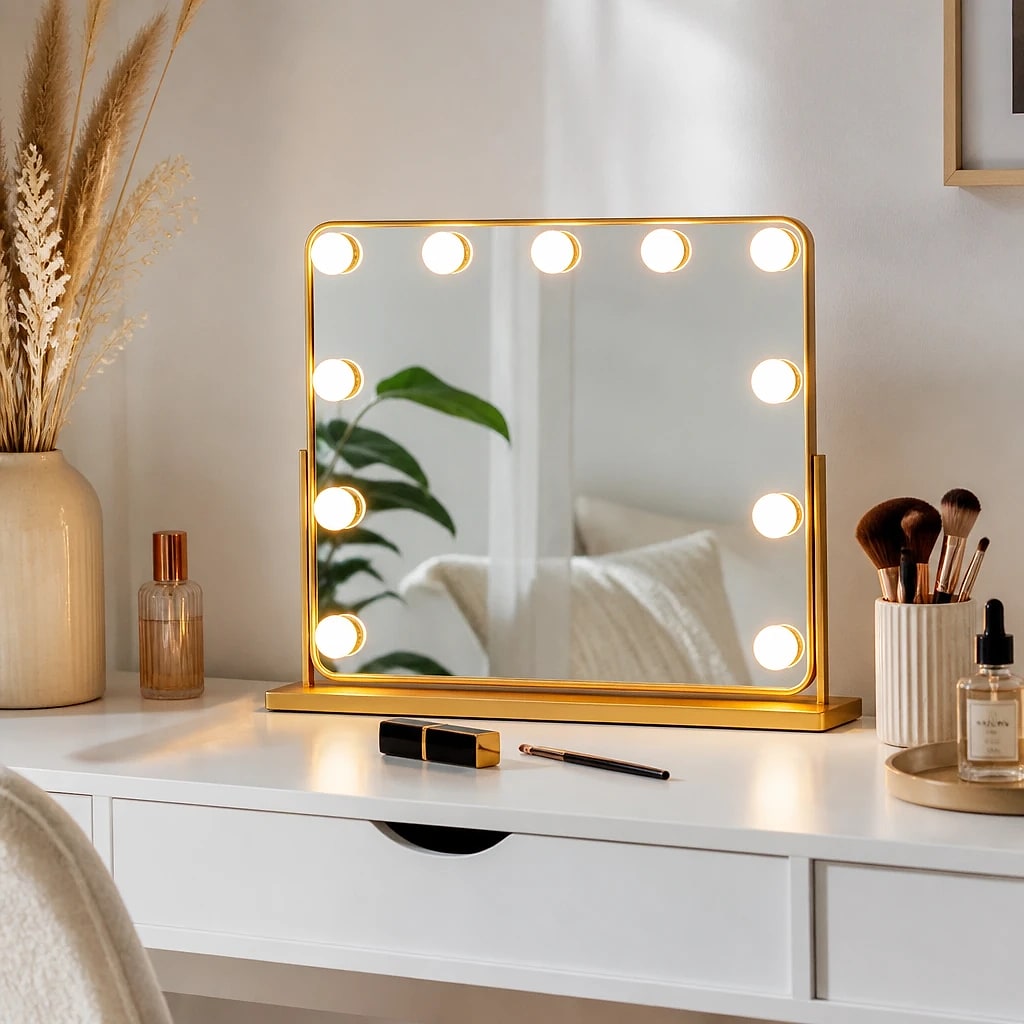 Gold Hollywood LED Vanity Mirror