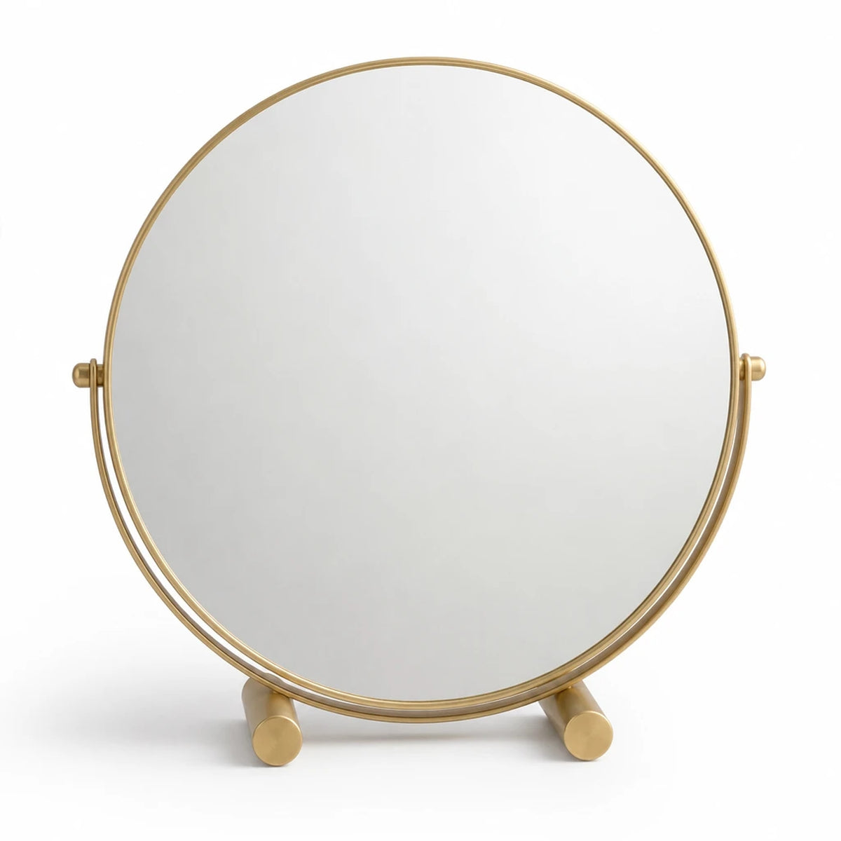 Gold Round Tabletop Vanity Mirror