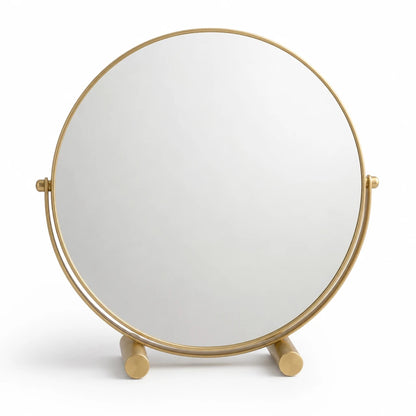 Gold Round Tabletop Vanity Mirror