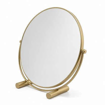 Gold Round Tabletop Vanity Mirror