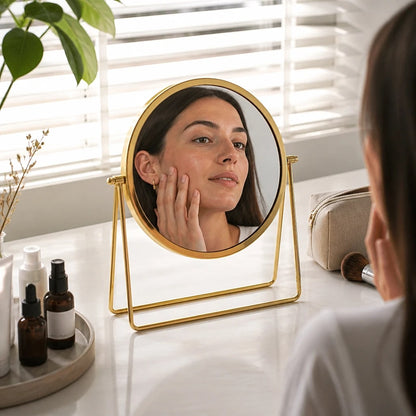 Gold Round Vanity Mirror