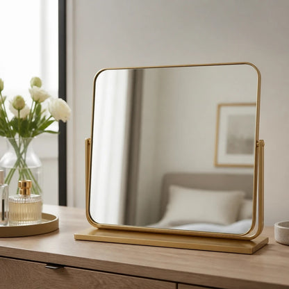 Gold Tabletop Dressing Table Mirror