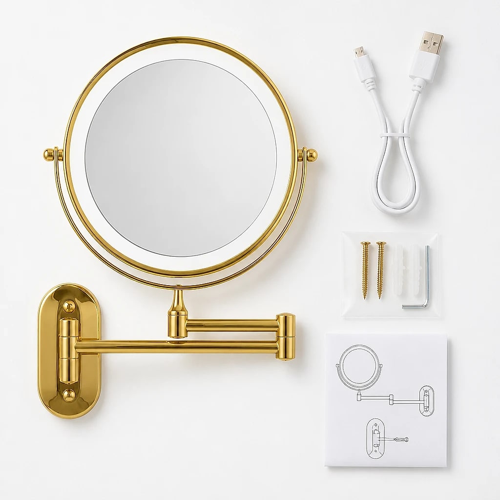 Gold Wall Mounted Vanity Mirror