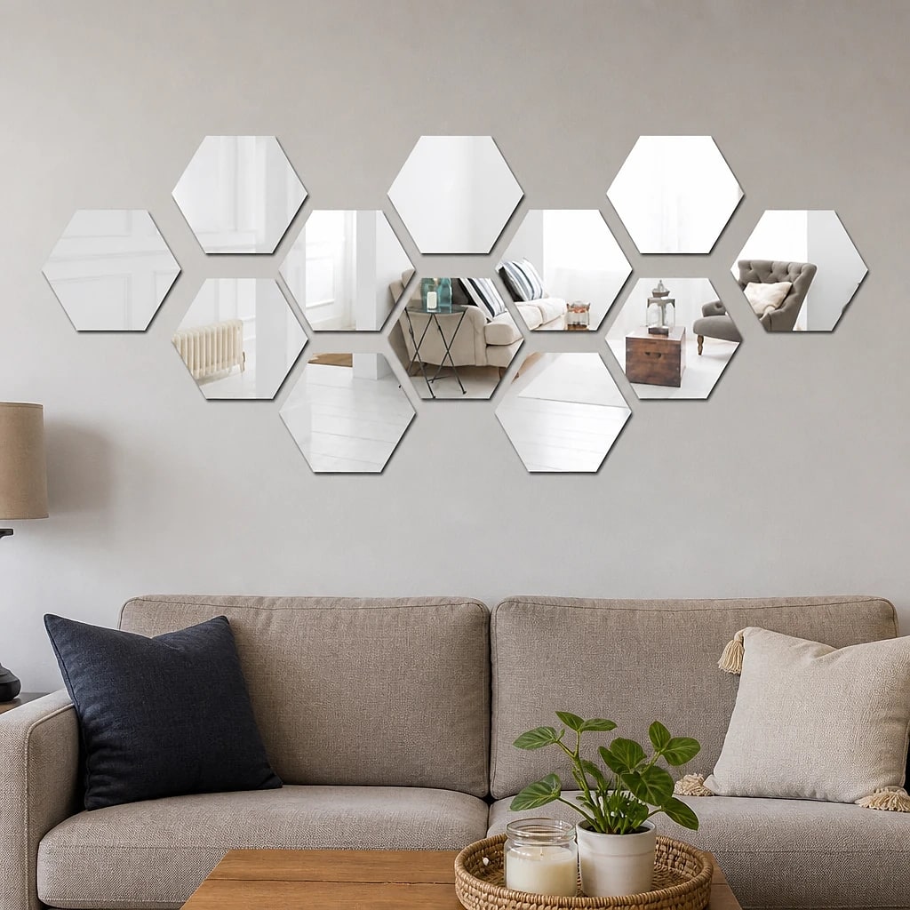 Hexagon Acrylic Mirror Tiles