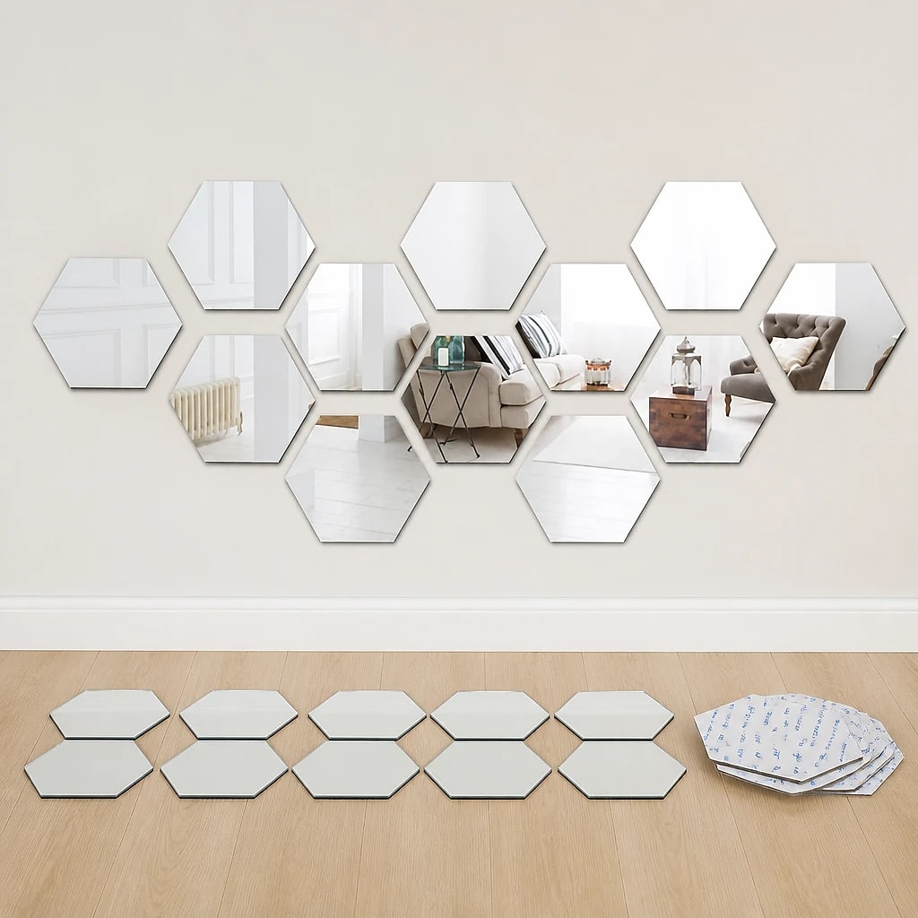 Hexagon Acrylic Mirror Tiles