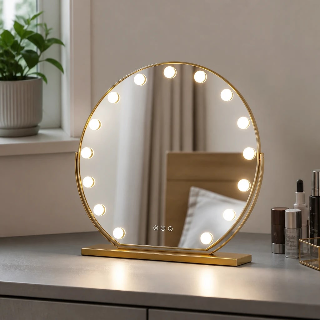 Hollywood LED Vanity Mirror Gold
