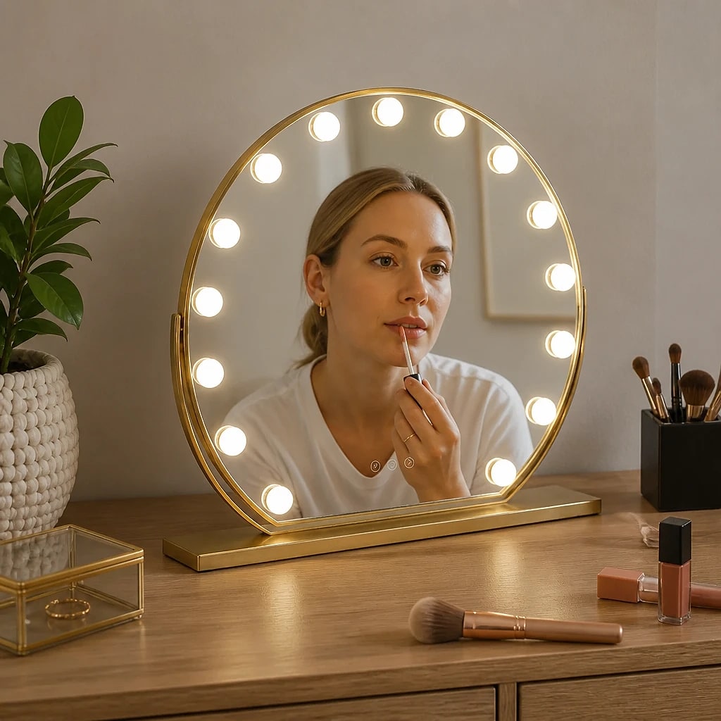 Hollywood LED Vanity Mirror Gold