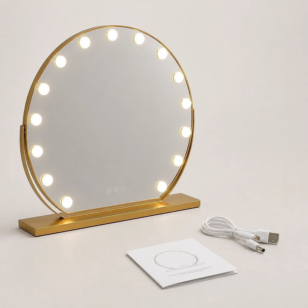 Hollywood LED Vanity Mirror Gold