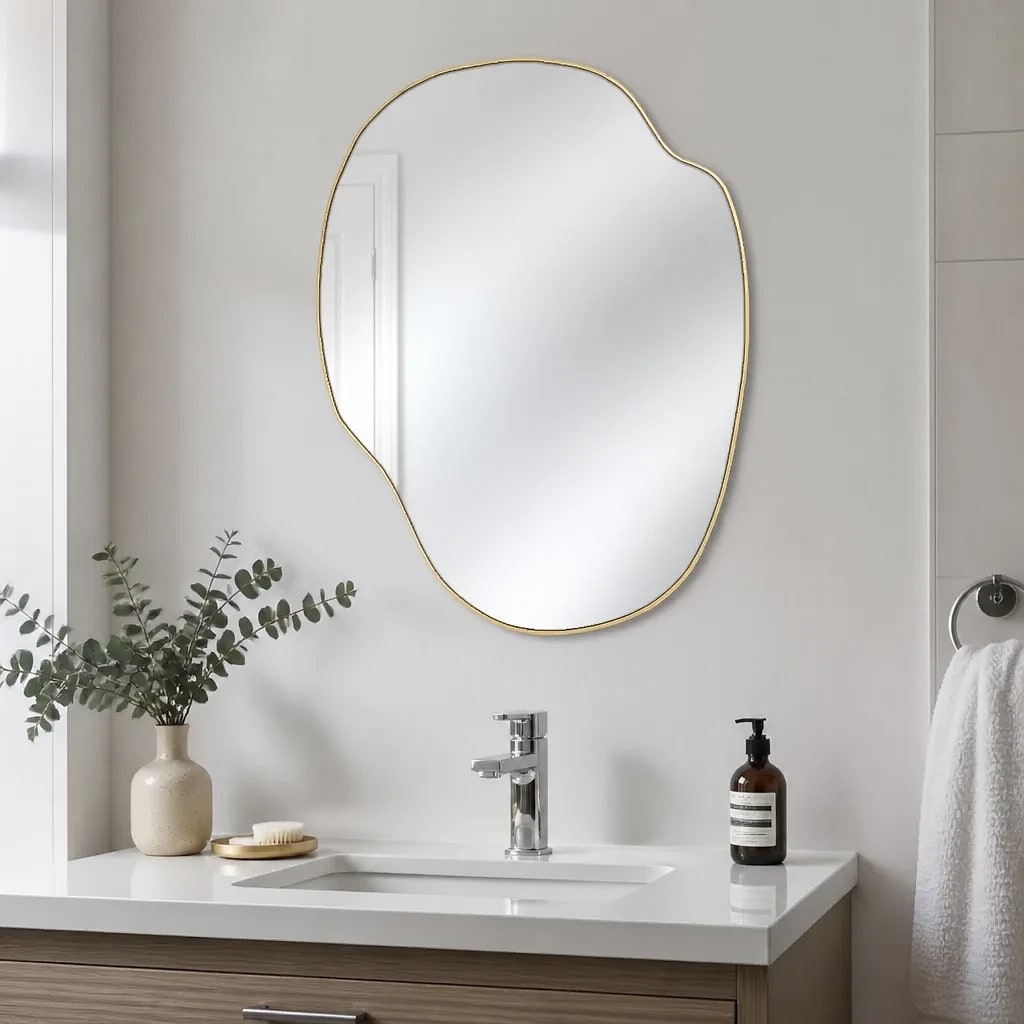 Irregular Wall Mirror Gold Trim