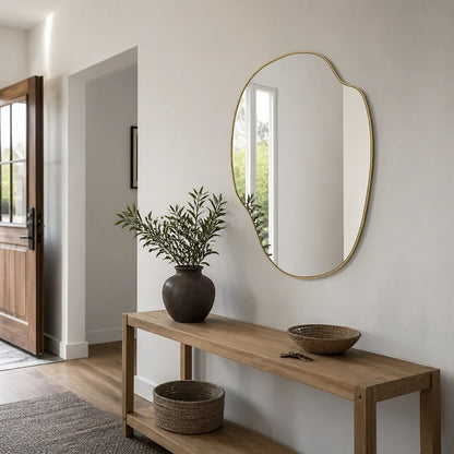 Irregular Wall Mirror Gold Trim