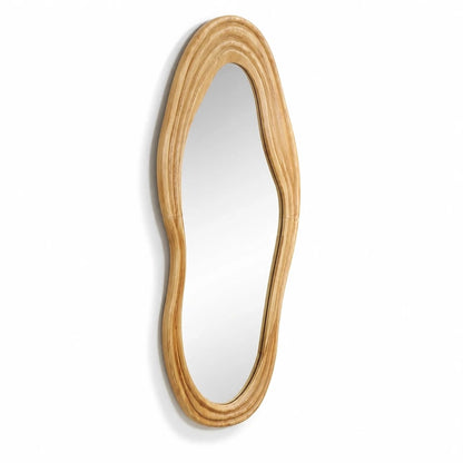 Irregular Wood Frame Wall Mirror