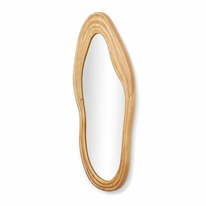 Irregular Wood Frame Wall Mirror