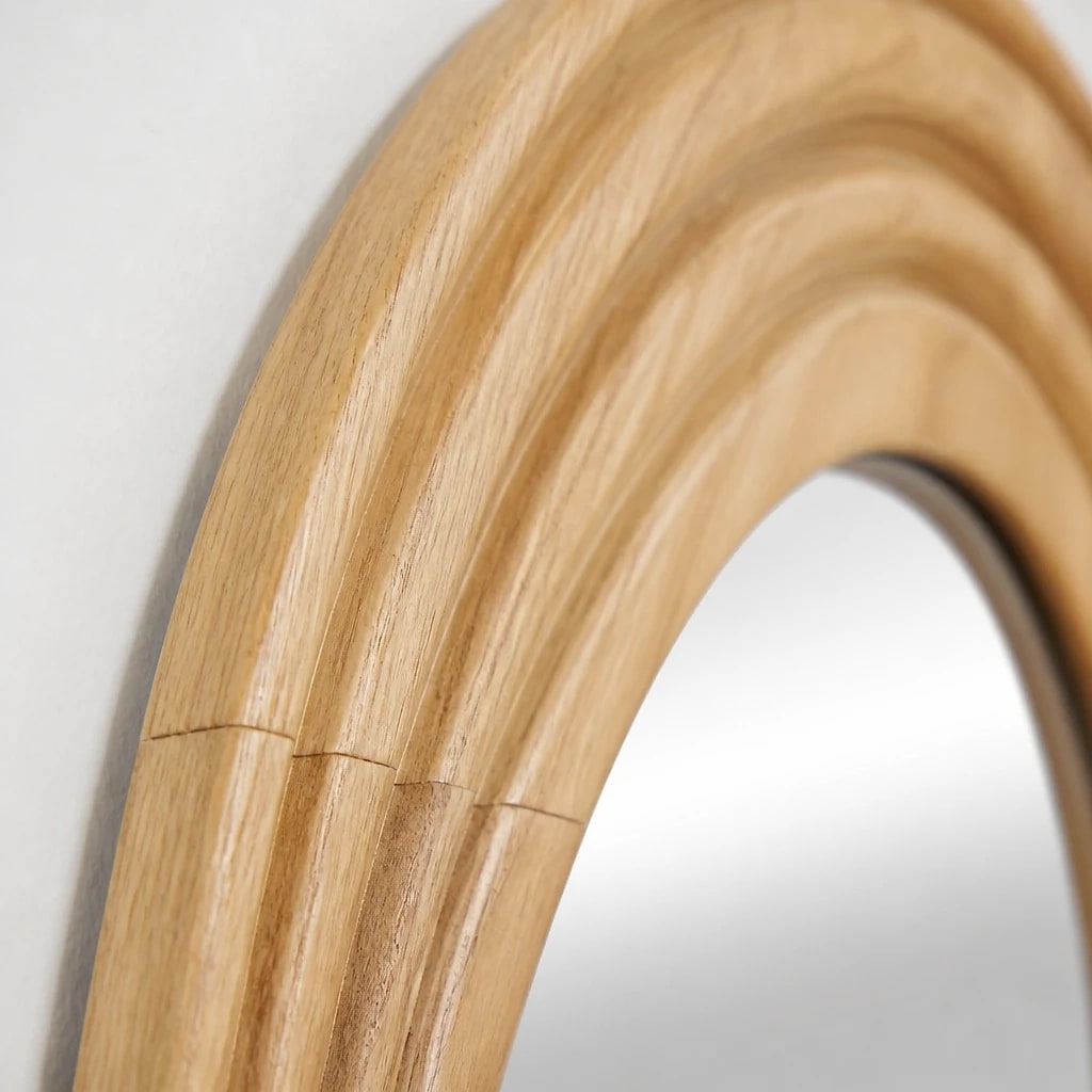 Irregular Wood Frame Wall Mirror