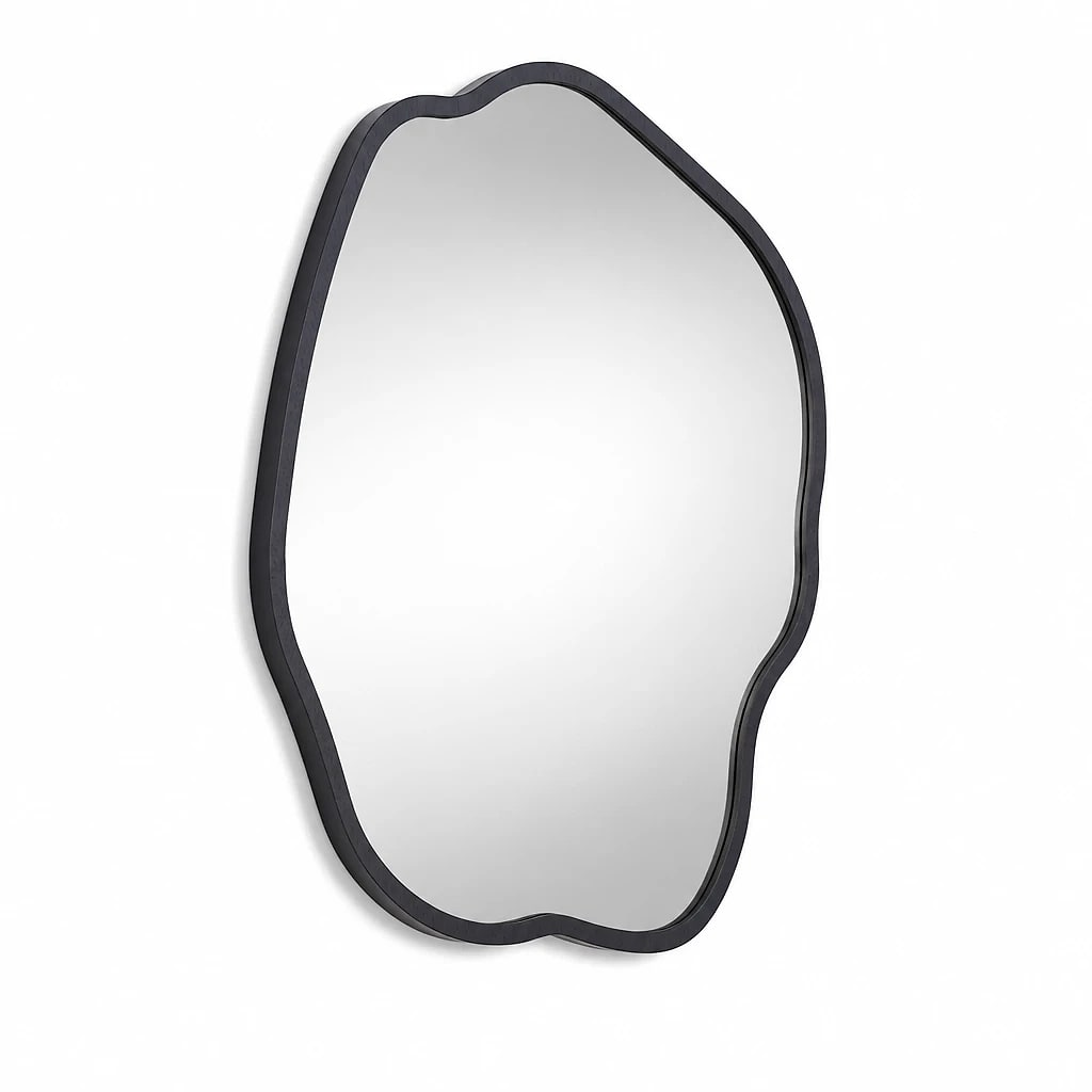 Irregular Wooden Frame Wall Mirror