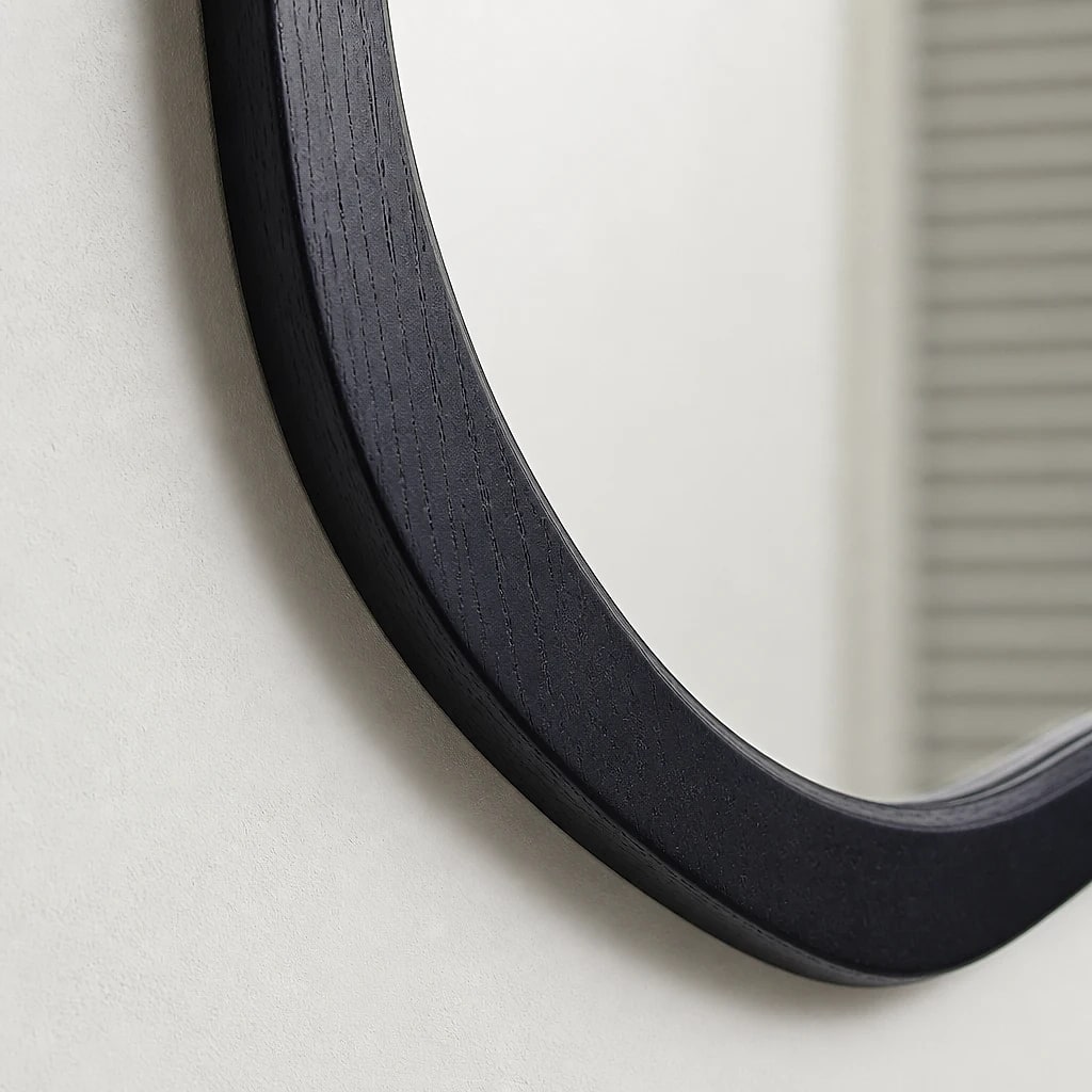 Irregular Wooden Frame Wall Mirror