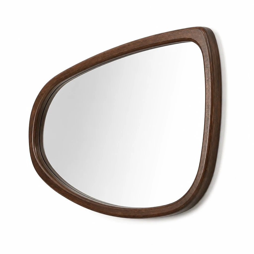 Irregular Wooden Wall Mirror