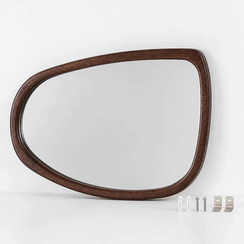 Irregular Wooden Wall Mirror