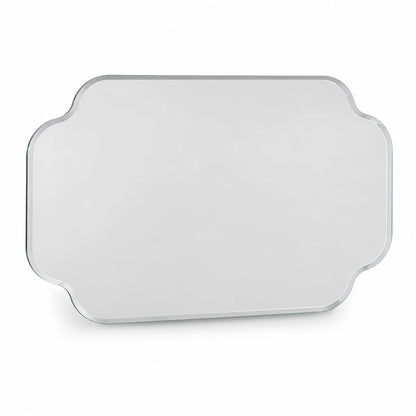 Large Scalloped Frameless Wall Mirror