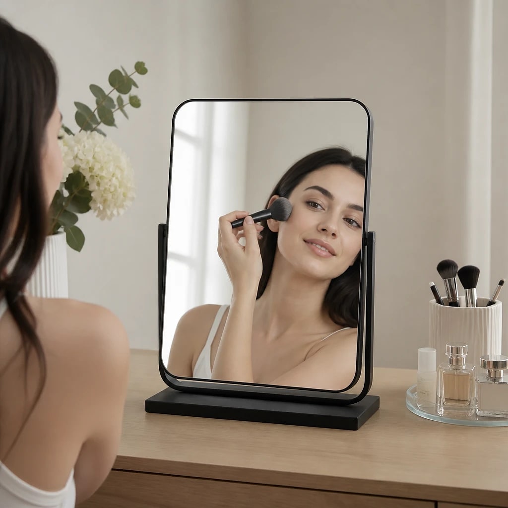 Matte Black Rotating Vanity Mirror