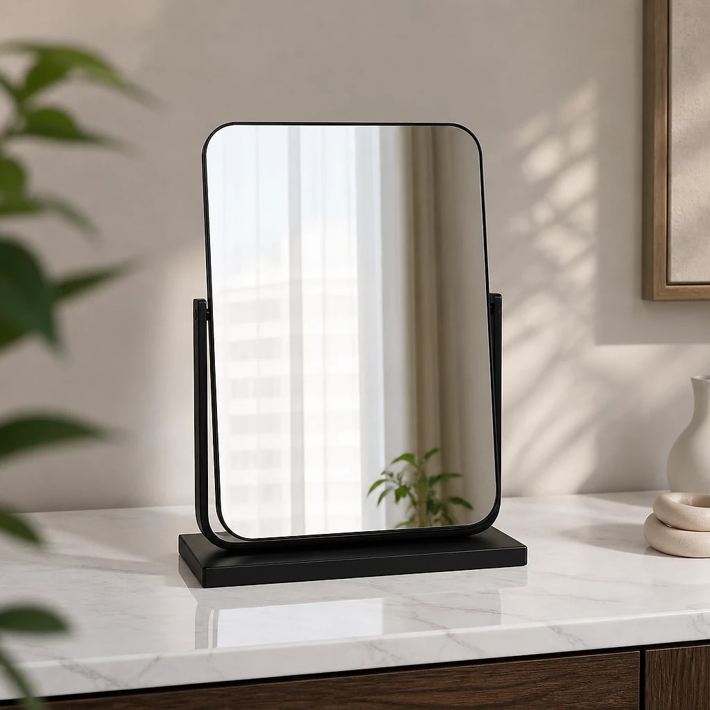 Matte Black Rotating Vanity Mirror