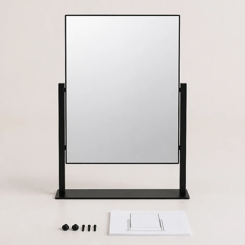 Matte Black Tabletop Mirror