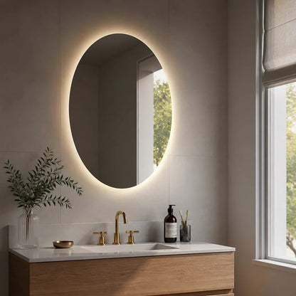 Oval LED Backlit Bathroom Mirror