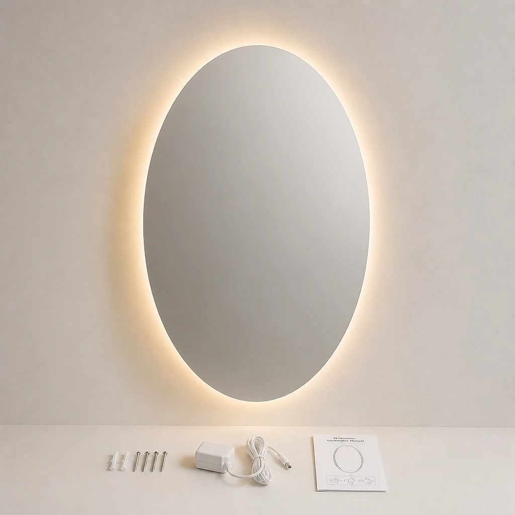Oval LED Backlit Bathroom Mirror