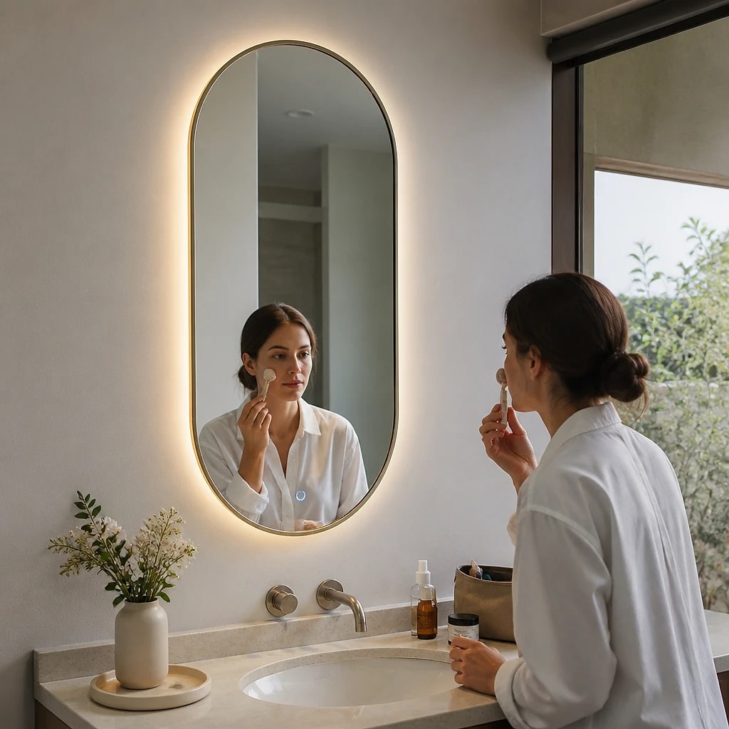 Oval LED Illuminated Bathroom Mirror