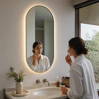 Oval LED Illuminated Bathroom Mirror