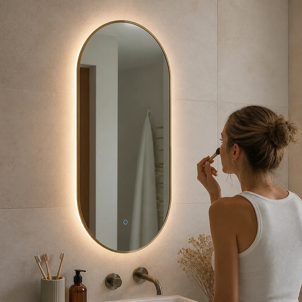 Oval LED Illuminated Bathroom Mirror