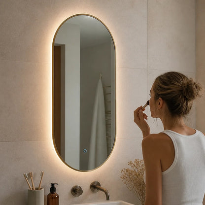 Oval LED Illuminated Bathroom Mirror