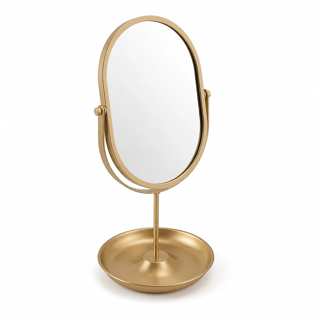 Oval Rotating Vanity Mirror Gold