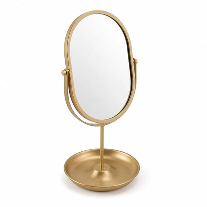 Oval Rotating Vanity Mirror Gold