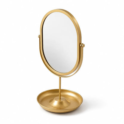 Oval Rotating Vanity Mirror Gold