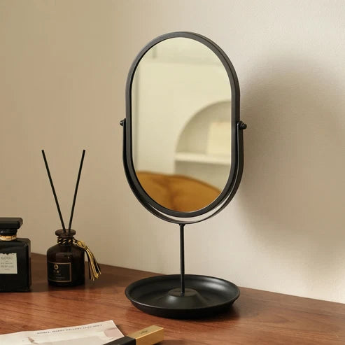 Oval Rotating Vanity Mirror Gold