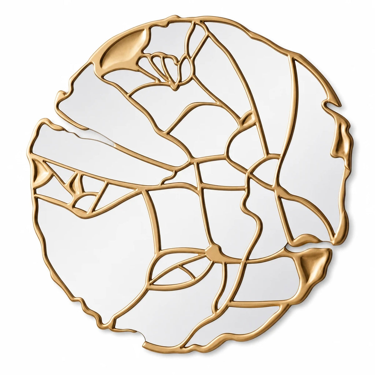Round Gold Decorative Wall Mirror