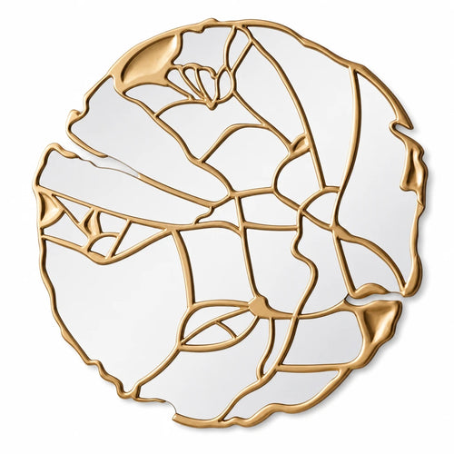 Round Gold Decorative Wall Mirror
