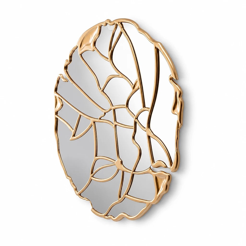 Round Gold Decorative Wall Mirror