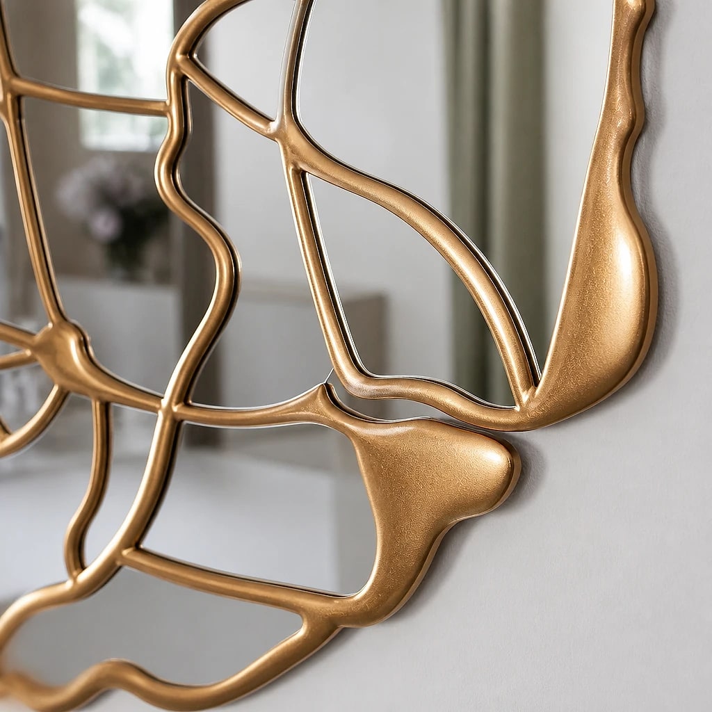 Round Gold Decorative Wall Mirror
