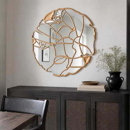 Round Gold Decorative Wall Mirror