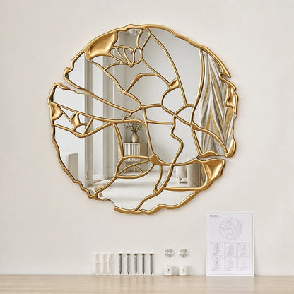Round Gold Decorative Wall Mirror